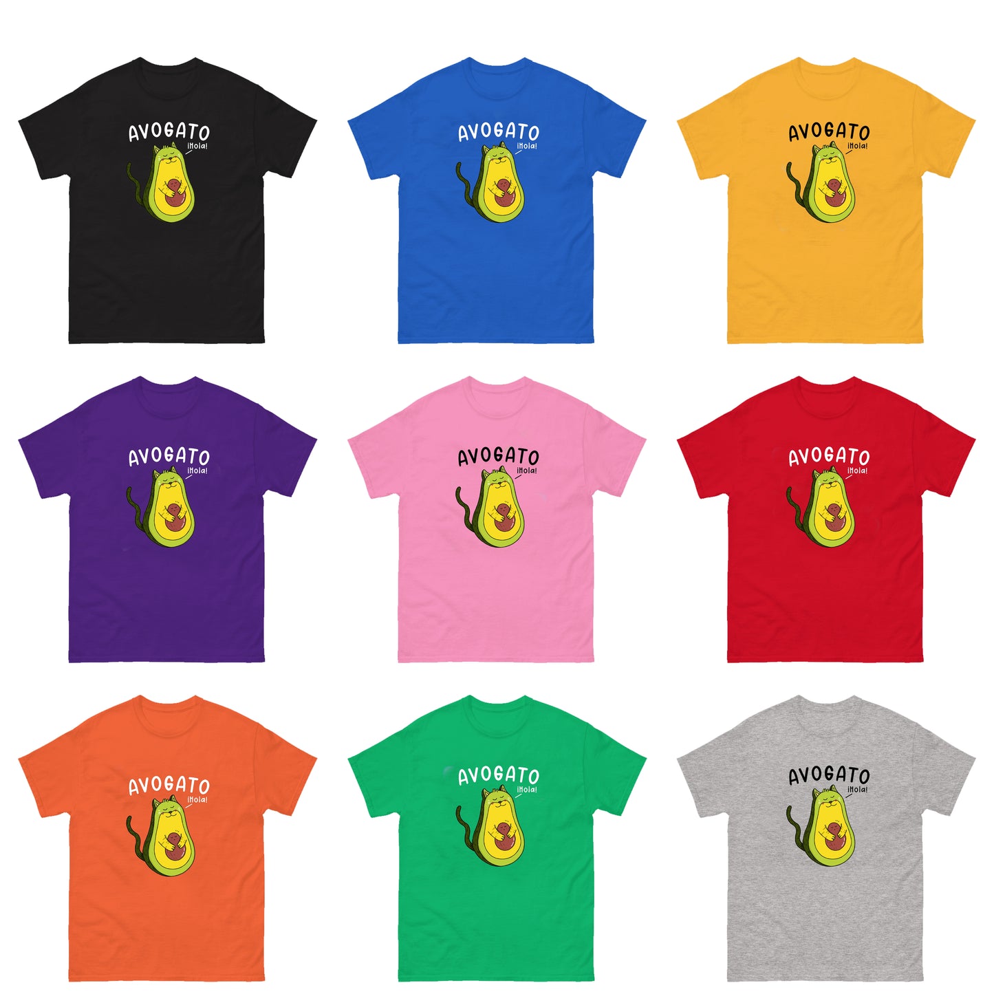 Avogato T-Shirt, Spanish Cat, Avocado Cat, Cute Cat Owner Tee, Veggie T-Shirt, Vegetarian, Funny Cat Shirt, Cat Mom Tee, Cat Lover