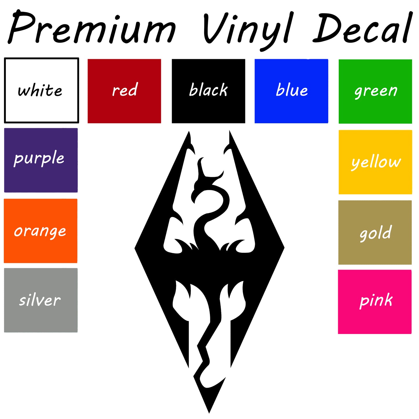 Elder scroll Skyrim icon Car Decal, Skyrim Decal, Vinyl Sticker, elderscroll Skyrim sticker, Bumper Sticker, Car Accessories, window sticker