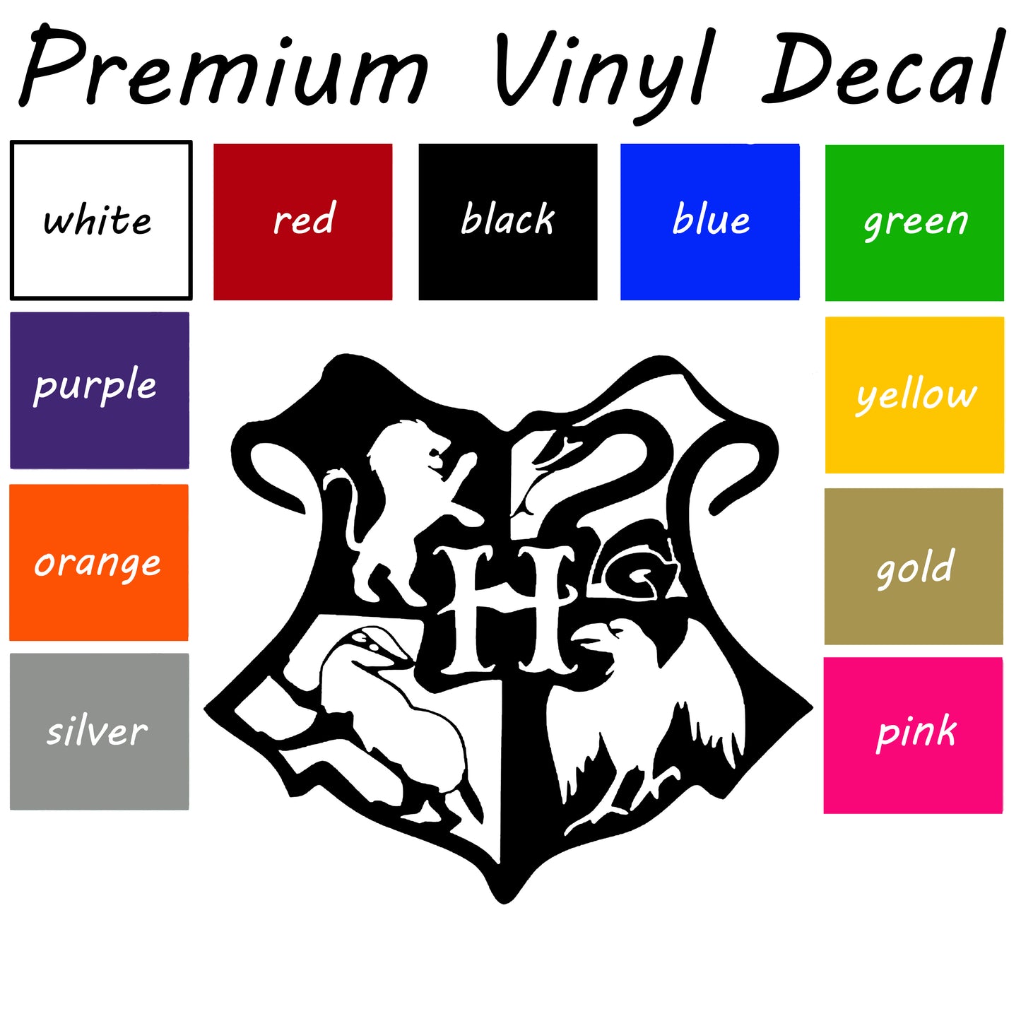 Wizarding school crest Car Decal, Decal, Vinyl Sticker, Decal, Bumper Sticker, Car Accessories, laptop Sticker