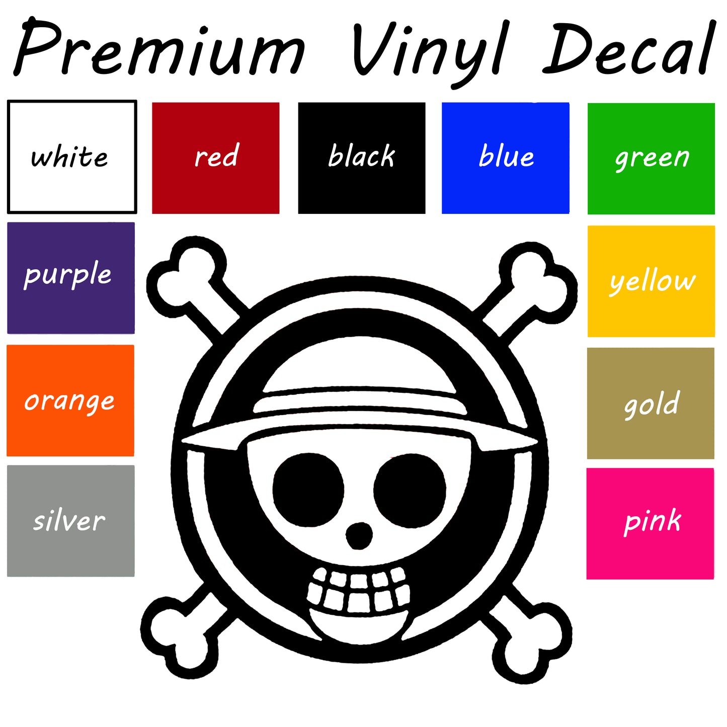 One Piece Luffy symbol car decal, Straw Hat Pirates decal, vinyl sticker, One Piece decal, bumper sticker, window sticker