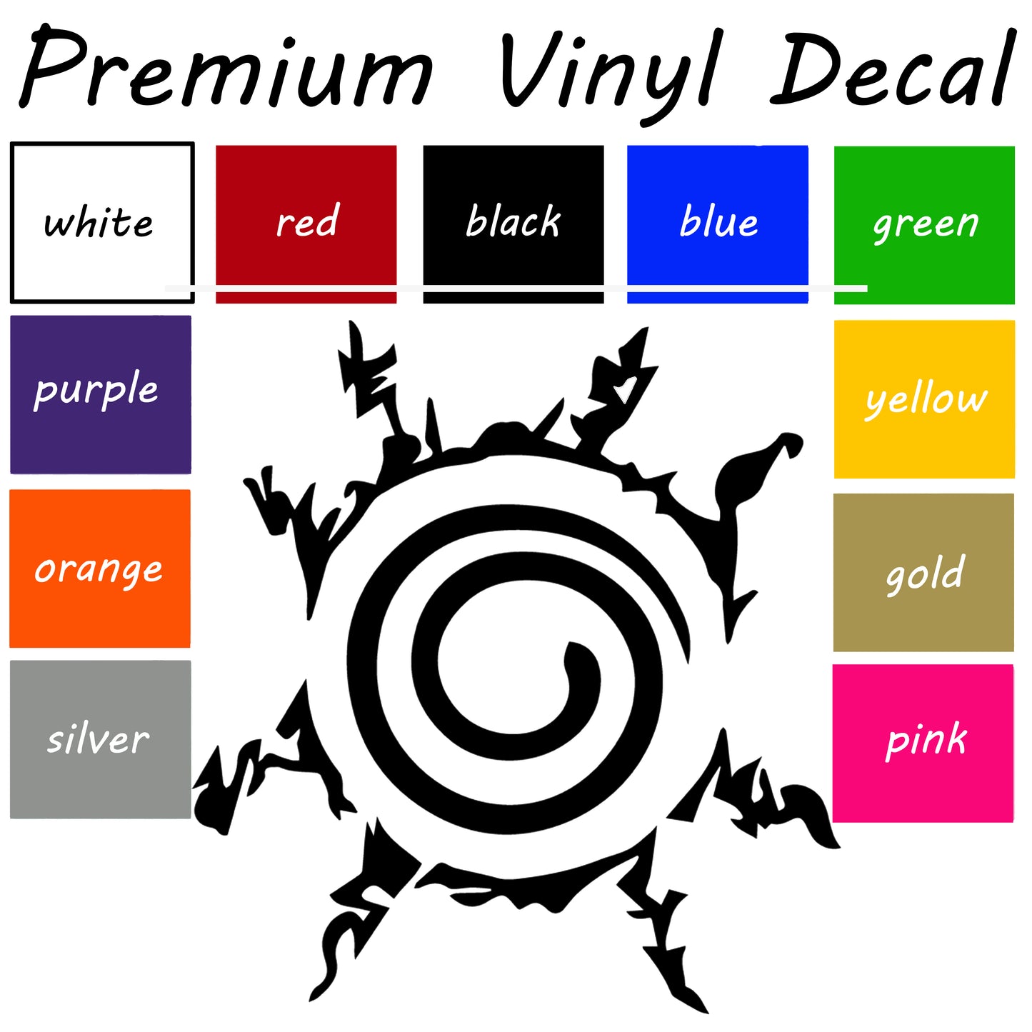 Naruto seal Jutsu car decal, Naruto decal, vinyl sticker, Eight Trigrams seal decal, bumper sticker, window sticker