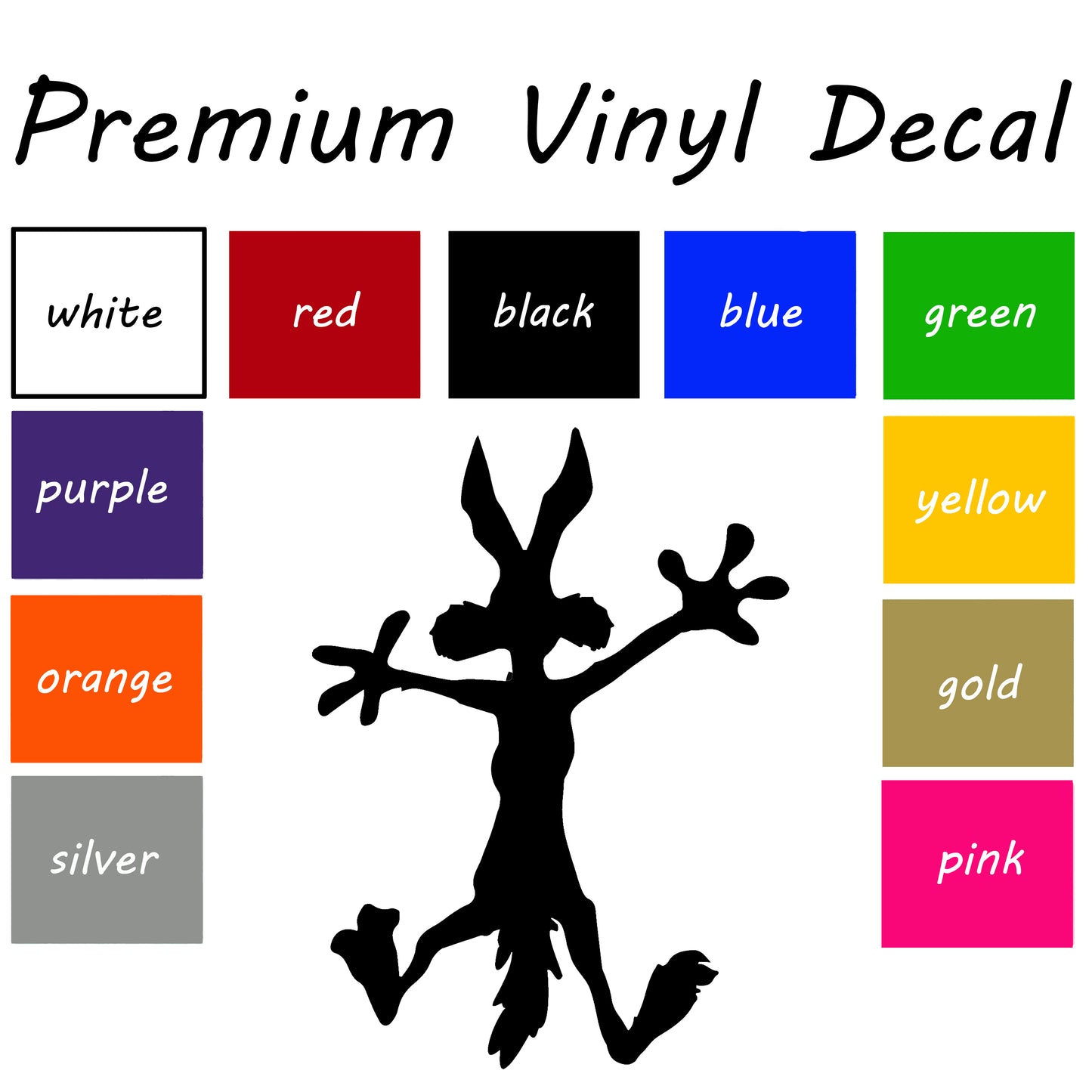 Wile Coyote Car Decal, Coyote Decal, Vinyl Sticker, Wile E Coyote Decal, Coyote splat Decal, Bumper Sticker, Car Accessories, Dent Sticker