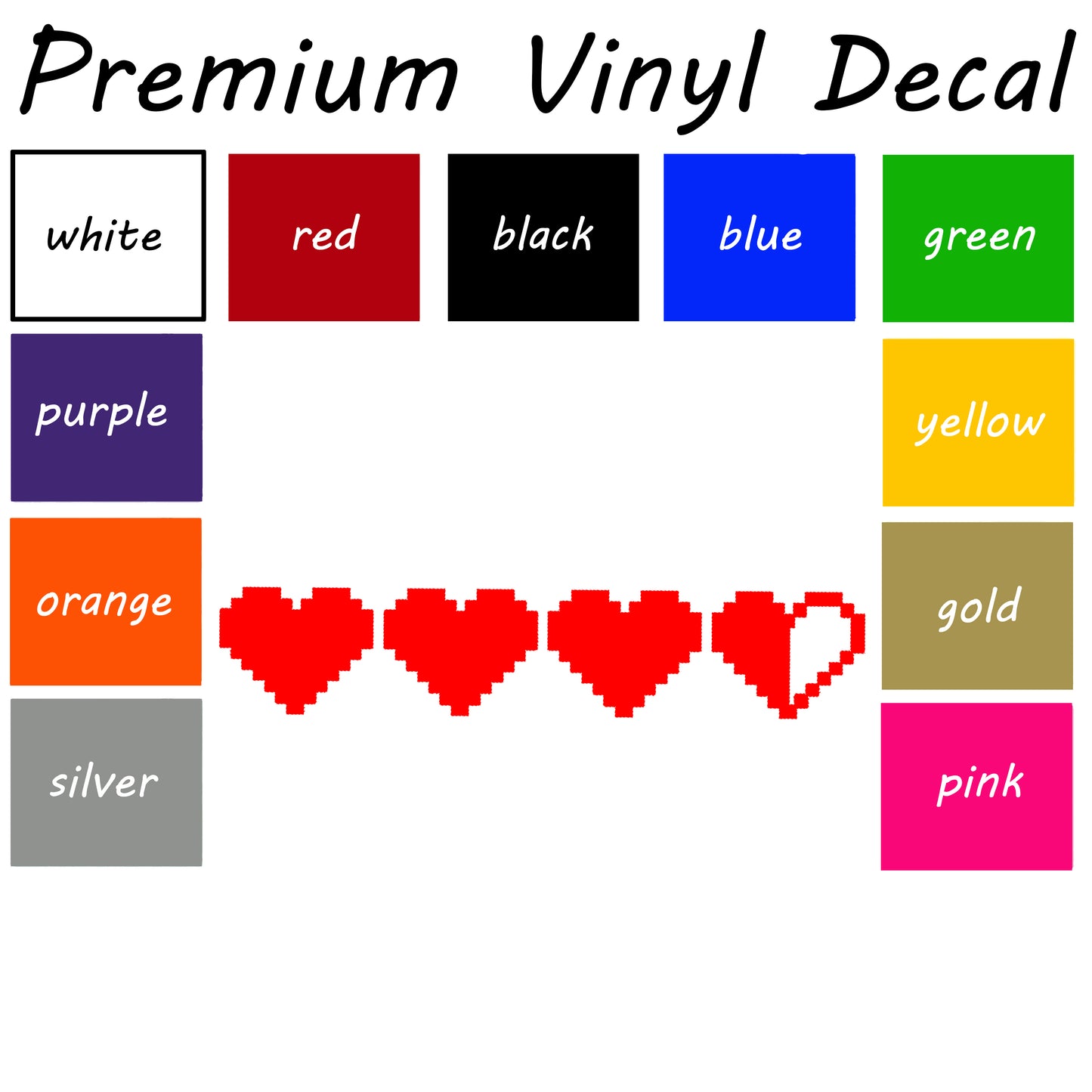 Video game heart container Car Decal, video game health Decal, Vinyl Sticker, Bumper Sticker, Car Accessories, window sticker