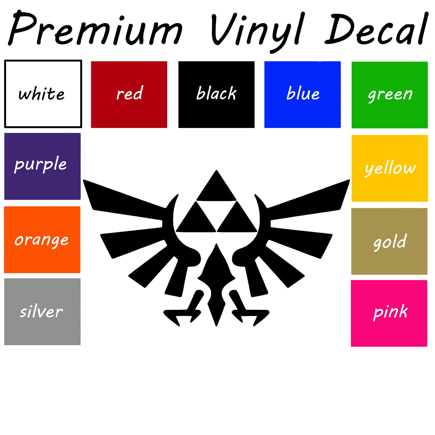 Zelda Triforce Car Decal, Zelda Triforce Decal, Vinyl Sticker, Warhammer Decal, Bumper Sticker, Car Accessories, window sticker