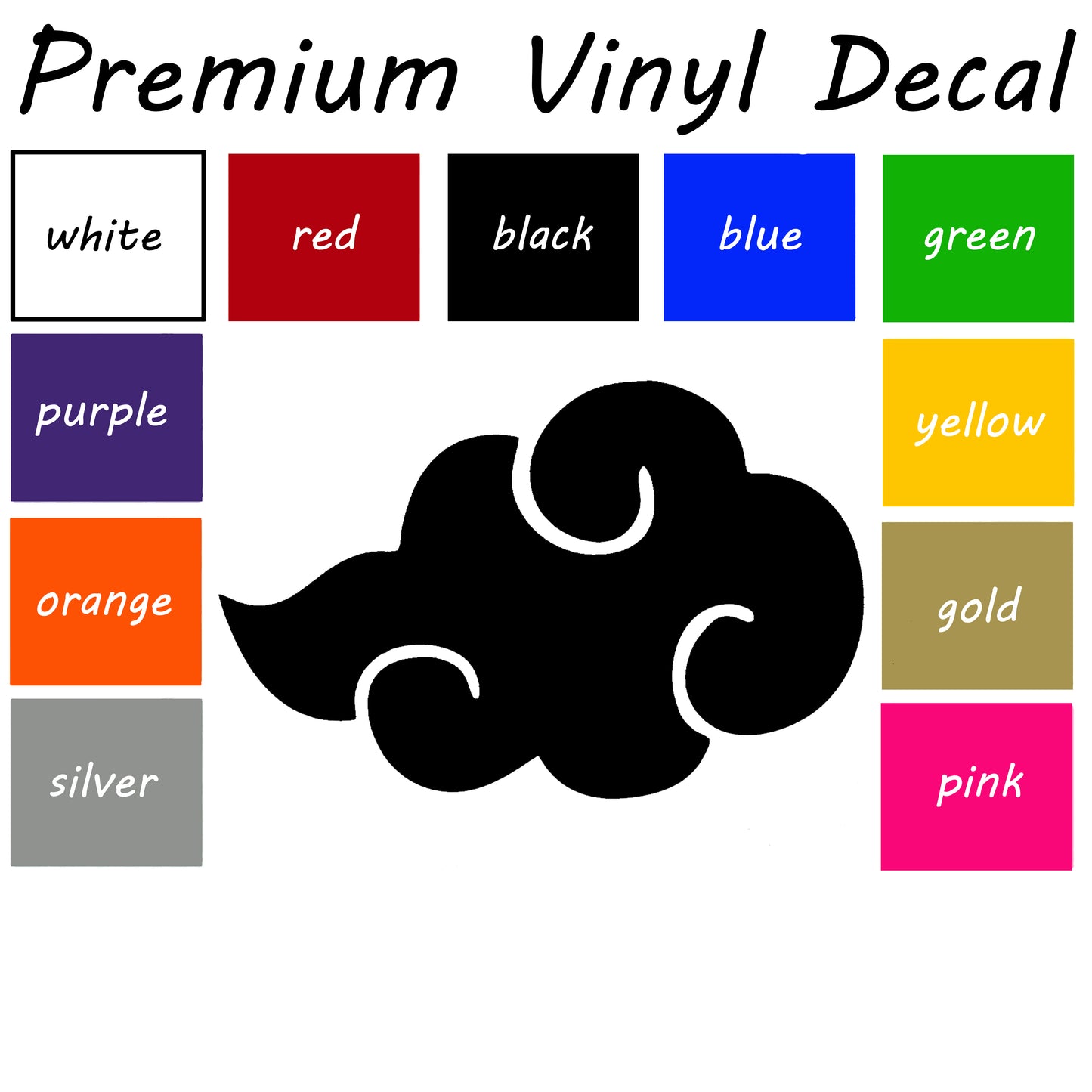 Naruto Akatsuki car decal, Akatsuki decal, vinyl sticker, Akatsuki cloud decal, bumper sticker, window sticker