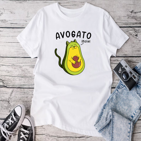 Avogato T-Shirt, Spanish Cat, Avocado Cat, Cute Cat Owner Tee, Veggie T-Shirt, Vegetarian, Funny Cat Shirt, Cat Mom Tee, Cat Lover