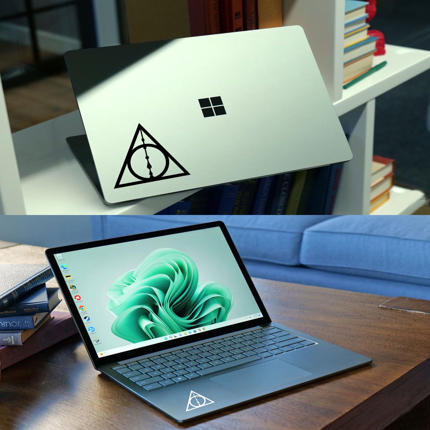 Deathly Hallows crest Car Decal, Deathly Hallows Decal, Vinyl Sticker, Decal, Sticker, Car Accessories, laptop Sticker