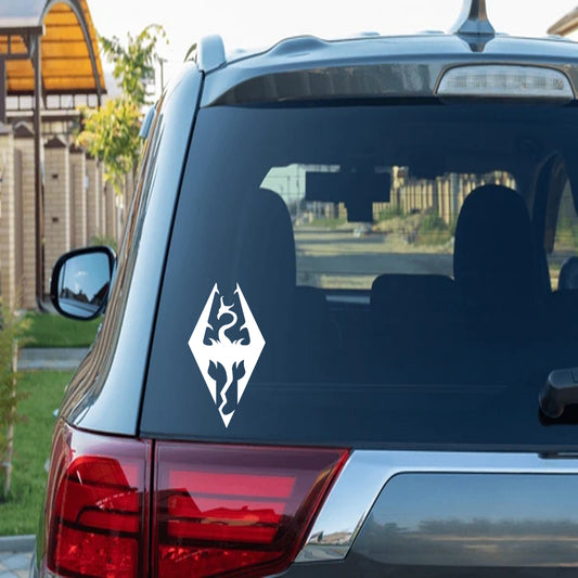 Elder scroll Skyrim icon Car Decal, Skyrim Decal, Vinyl Sticker, elderscroll Skyrim sticker, Bumper Sticker, Car Accessories, window sticker