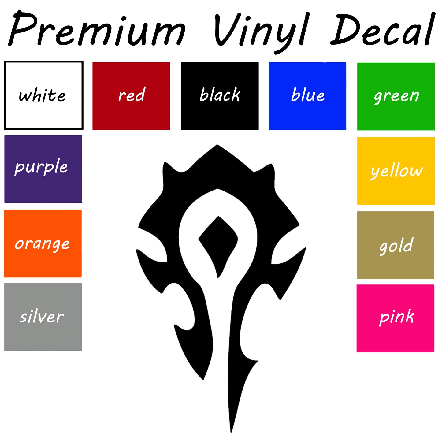 Horde symbol car decal, Horde decal, vinyl sticker, WoW Horde decal, window decal, bumper sticker, dent sticker