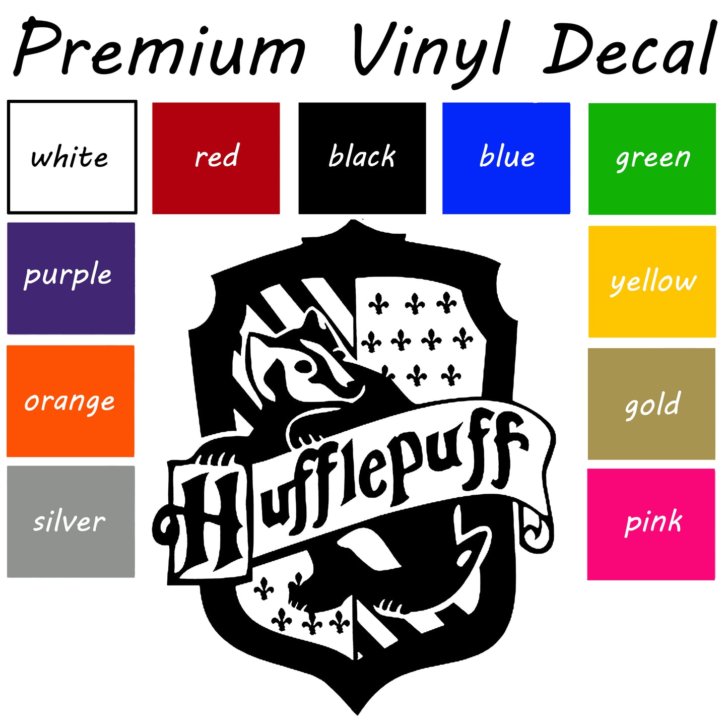 Hufflepuff House crest Car Decal, Hufflepuff Decal, Vinyl Sticker, Decal, Sticker, Car Accessories, laptop Sticker