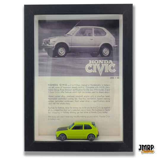 1973 Honda Civic custom Diecast 3D Wall Art