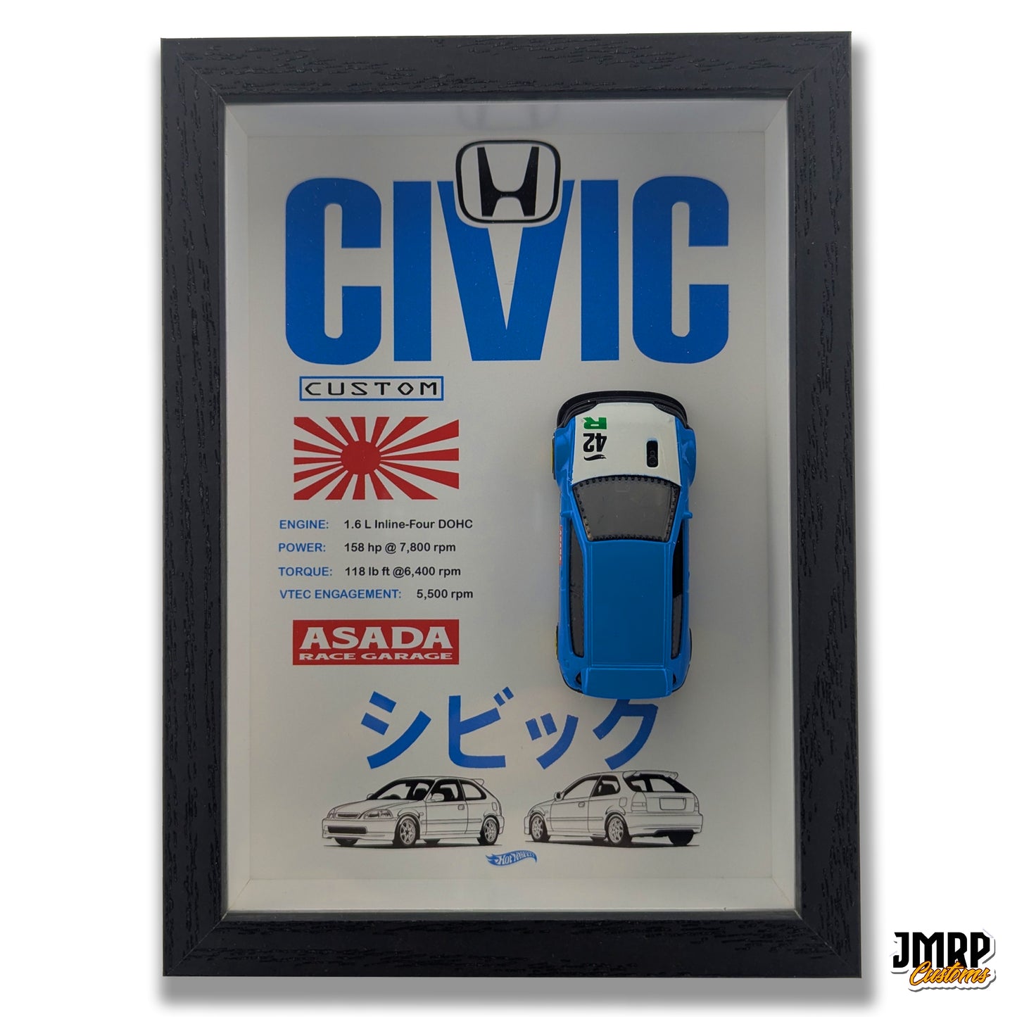 Honda Civic Custom Diecast 3D Wall Art