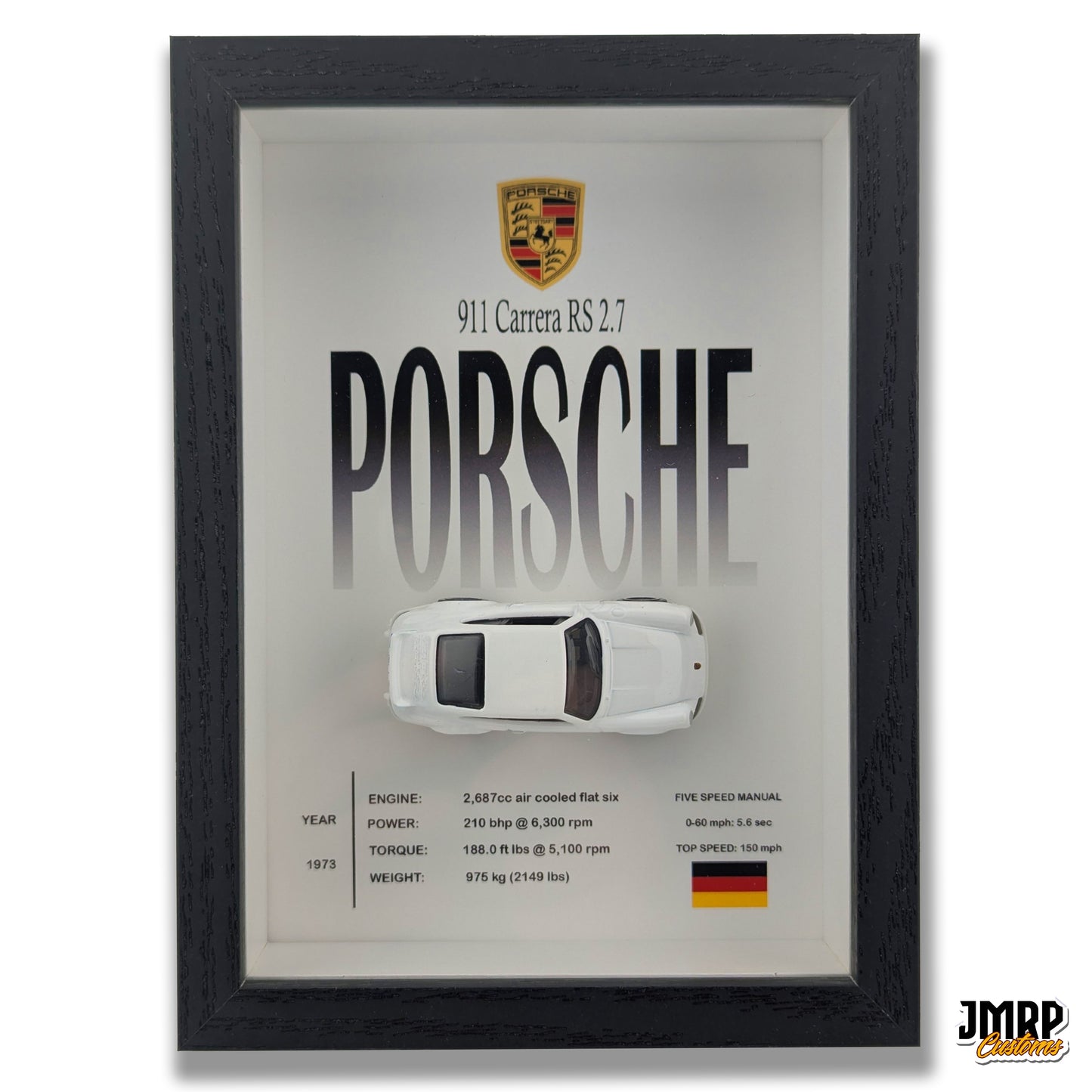 Porsche 911 Carrera RS 2.7 Diecast 3D Wall Art
