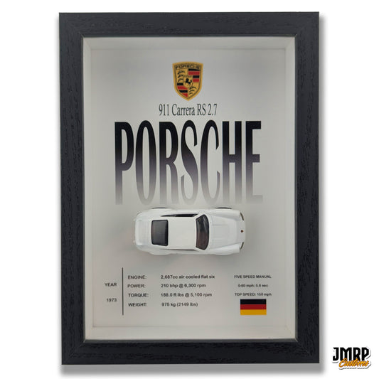 Porsche 911 Carrera RS 2.7 Diecast 3D Wall Art