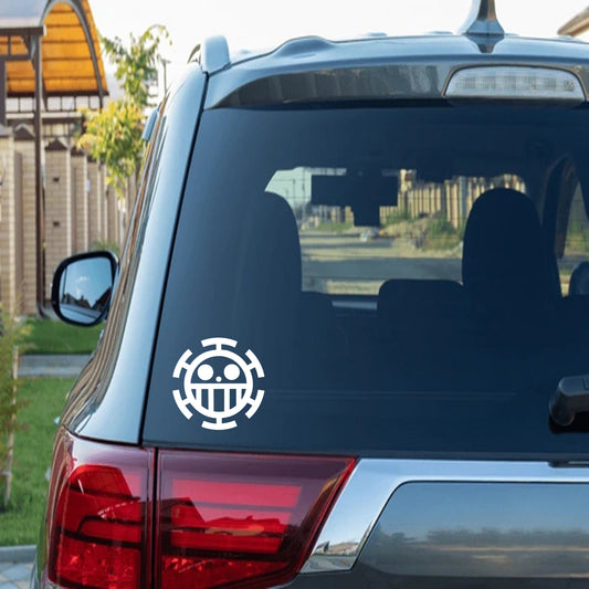 One Piece Law symbol car decal, Heart Pirates decal, vinyl sticker, One Piece decal, bumper sticker, window sticker