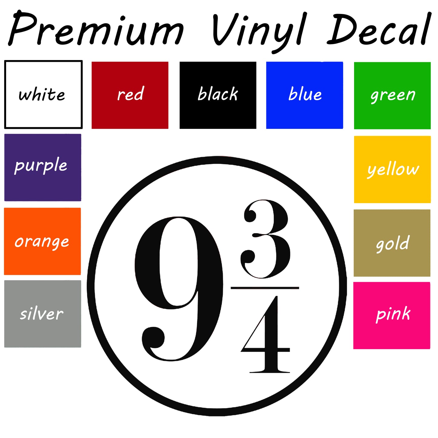 Platform 9 3/4 Car Decal, Decal, Vinyl Sticker, Wizarding World platform Decal, Bumper Sticker, Car Accessories, Dent Sticker