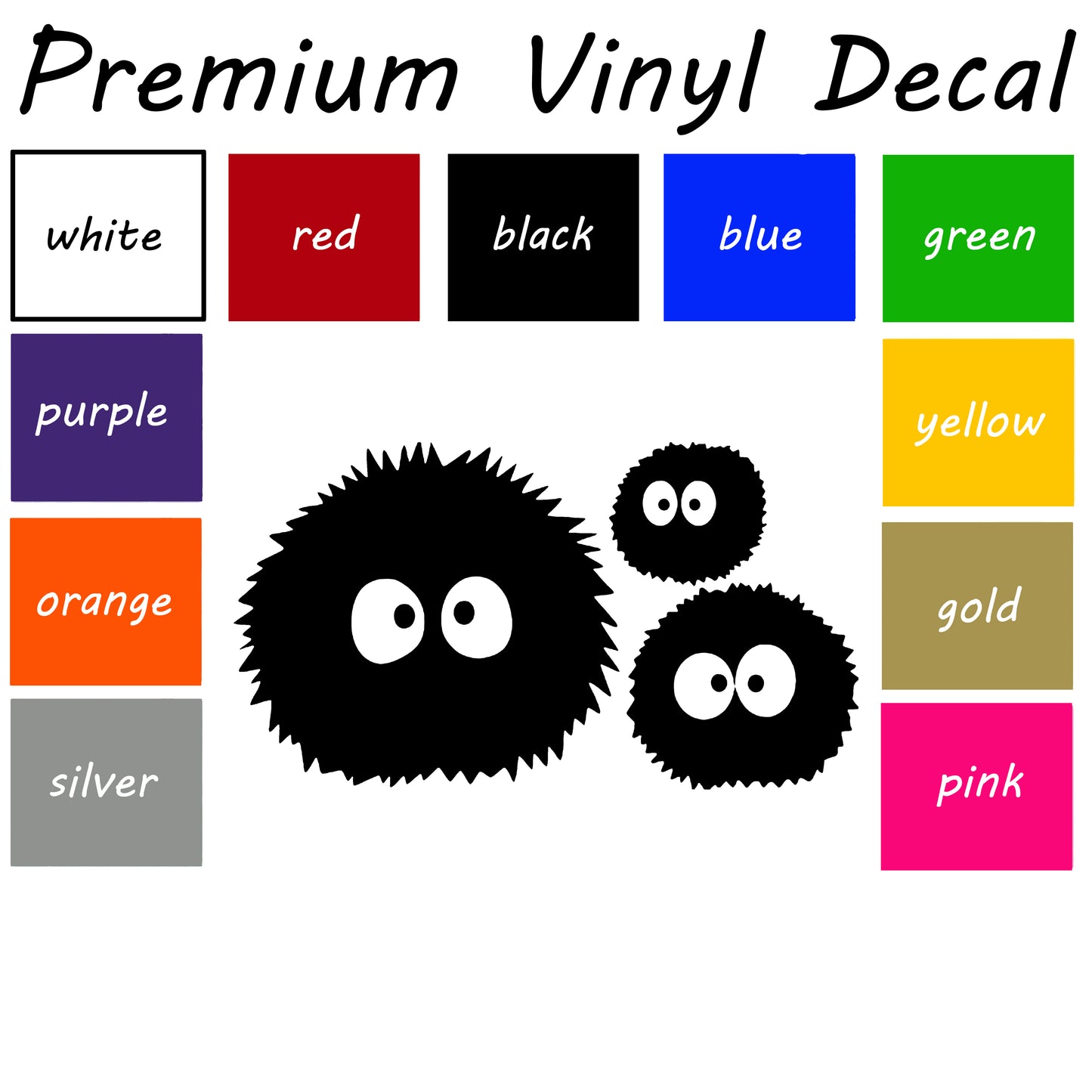 Soot Sprites car decal, soot sprites decal, vinyl sticker, spirited away decal, bumper sticker, window sticker